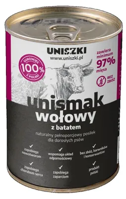 Zdjęcie produktu dla Mokra karma dla psa UNISZKI Unismak Wołowina z batatem 400g