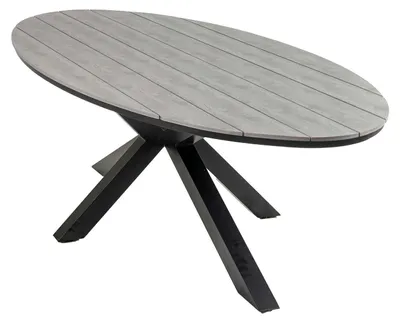 Produktbild von Ovaler Gartentisch Limasol 280cm | Grau | Polywood & Aluminium