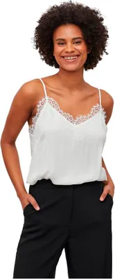Image de Vila Cava New Lace T-shirt sans manches Blanc 34 Femme Blanc 34
