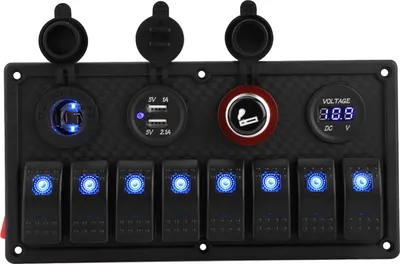 Obrázok produktu pre Rocker Switch, Switch Panel, Rocker Switch Panel, Boat Switch Panel, Car Switches Panel, 8 Gang LED Switch Panel, Car Rocker Switch