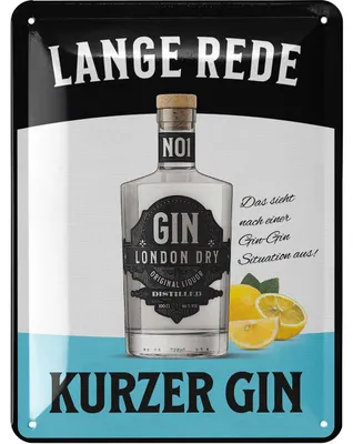 Produktbild von LANOLU Blechschild retro Bar Deko, Bar Schild GIN, Cocktail Schild, Metallschild vintage Dekoration für Partyraum, Irish Pub, Küche 15x20