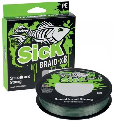 Obrázok produktu pre Berkley Splietaná Šnúra Sick Braid x8 300 m zelená 0,29mm, 26,4 Kg