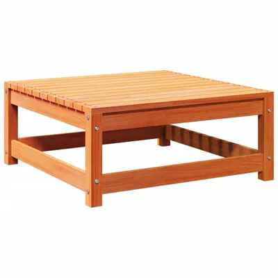 Image de Repose-pied de jardin cire marron 70x70x30cm bois de pin massif