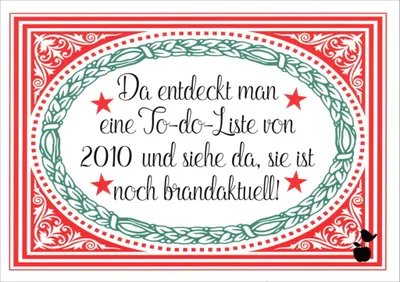 Produktbild von Postkarte MainSpatzen "Da entdeckt man eine To-Do-Liste von 2010 und ..."