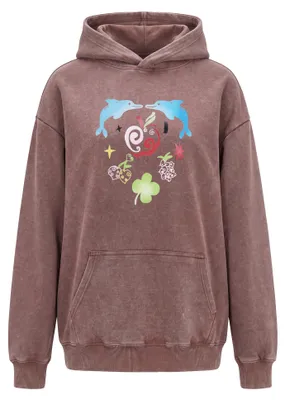 Zdjęcie produktu dla SUPSLIM - bluza z kapturem damska - brązowa, rozmiar L