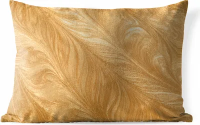 Produktbild von MuchoWow® Outdoor Kissen - Goldene Federn Textur - 60x40 cm - Wetterfest - Lounge Kissen - Zierkissen - Kissen für Innenräume