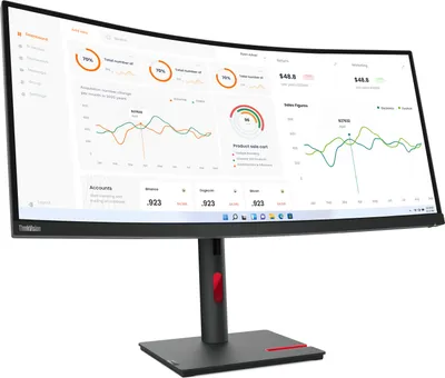 Image de Lenovo ThinkVision T34w-30, 86,4 cm (34"), 3440 x 1440 pixels, Wide Quad HD, LED, 6 ms, noir