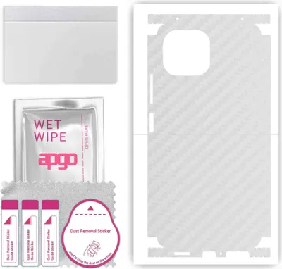 Produktbild von apgo Rückseite + Seiten Schutzfolie, Skin, kompatibel mit Xiaomi Mi 11 Lite, Hinten Displayschutzfolie aus Vinylfolie, kratzfest, einfache Montage - Transparenter Kohlenstoff