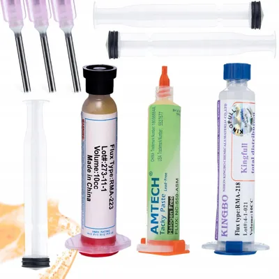 Produktbild von Lötflussmittel Set RMA-223, NC-559-ASM & Kingbo 218 – Gelkonsistenz | 10cc Spritzen | Präzise Anwendung Elektronik