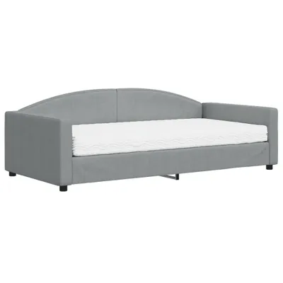 Produktbild von vidaXL Tagesbett mit Matratze Hellgrau 100x200 cm Stoff