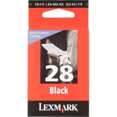 Obrázok produktu pre Lexmark 28, Štandardná výťažnosť, Čierna, Atrament na pigmentovej báze, 1 kusov