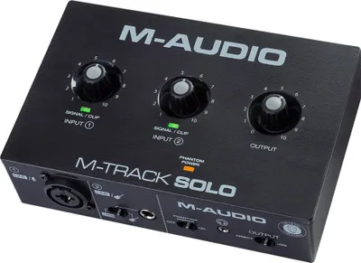 Image de Interface audio USB M-AUDIO M-Track Solo, préamplificateur Crystal 16 bits 48 kHz, noir