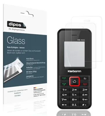 Produktbild von 2x Schutzfolie für Karbonn K9 Mini matt - Anti-Shock 9H Folie dipos Glass Kunststoffglas
