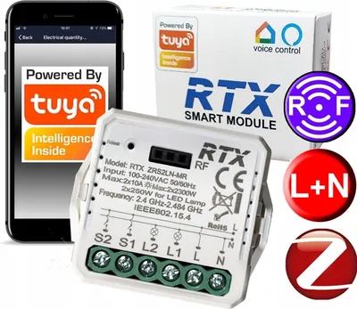 Produktbild von Abzweigdose Relais 2 Kanäle ZigBee TUYA LN