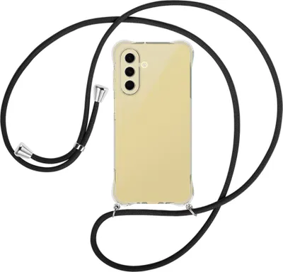 Produktbild von Handykette Backcover-Schutzhülle mit Band (Metall silberfarben) für Samsung Galaxy A26 5G - schwarz