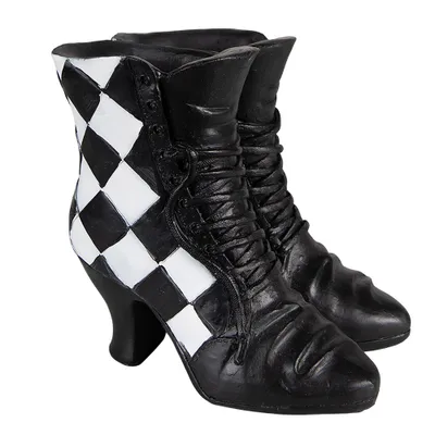 Produktbild von Clayre & Eef Dekoration Schuhe 15x12x15 cm Schwarz Weiß Polyresin