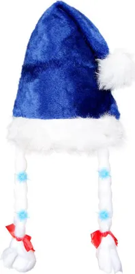 Produktbild von Verrückte Weihnachten – Lustige Weihnachtsmützen für Damen, Herren & Kinder – Schneemann, Tannenbaum, Nikolaus – Witzige Party Mütze Uni Kostüm Accessoire für Weihnachtsfeier & Winterfeste Modell wählen: Weihnachtsmütze blau Zöpfe