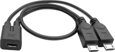 Produktbild von Micro-USB-Splitter - 1x Mirco-USB-Buchse auf 2x Micro-USB-Stecker