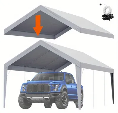 Imagen del producto de Carport Zeil – 3,66 x 6,1 metros. Cubierta impermeable – Resistente a los rayos UV – Con cordines elásticos