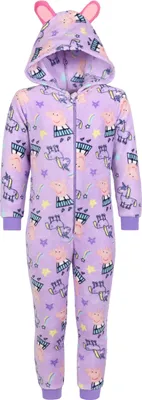 Produktbild von Peppa Pig - Lila Fleece-Einteiler, Kinder-Onesie mit Kapuze, 7-8 Jahre