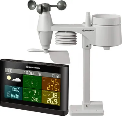 Obrázek produktu pro Bresser Optics 7002550CM3000, Černá, Šedá, Anemometr (větroměr), Vnitřní vlhkoměr, Vnitřní teploměr, Venkovní tlakoměr, Venkovní..., Plast, 0 - 50 m/s, 20 - 90%, 20 - 90%