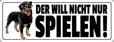 Produktbild von vianmo Holzschild 10x27 cm Der will nicht nur spielen Hund Tier Haustier