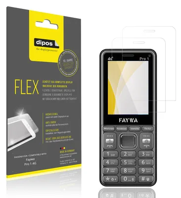 Produktbild von 2x Schutzfolie für Faywa Pro 1 4G Folie, 100% Displayabdeckung, dipos Flex