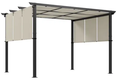 Produktbild von Markise Sonnenschutz. Pergola, wetterbeständig,  inkl. Befestigungsmaterial, 3 x 3,5 m, Beige