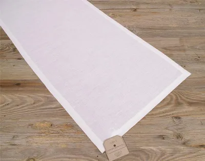 Productafbeelding van Tafelkleed VIOLA, effen, ivoorwit, 40x150 cm, landhuisstijl