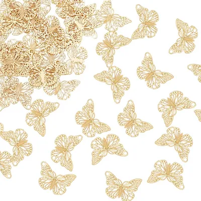 Productafbeelding van Omgoods - 60 Stuks Vlinder Filigraan Bedels voor Sieraden Maken
