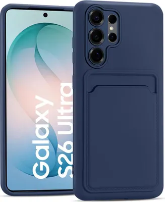 Produktbild von Handyhülle für Samsung Galaxy S26 Ultra Hülle Silikon Schutzhülle mit Kartenfach Slim Wallet Case, Blau