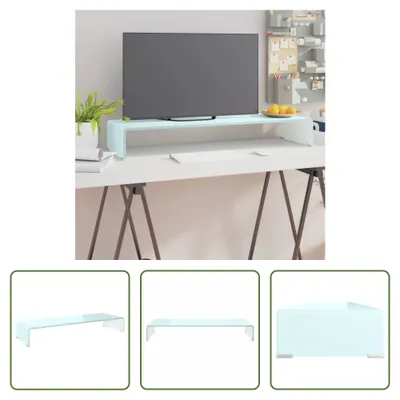 Immagine prodotto di The Living Store Supporto TV/alzata monitor in vetro verde 90x30x13 cm