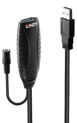 Produktbild von USB 3.2 Gen 1 Aktivverlängerungskabel, USB-A Stecker > USB-A Buchse (schwarz, 10 Meter)