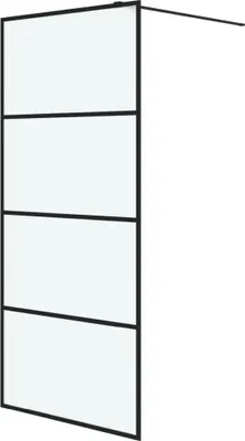 Produktbild von vidaXL Duschwand für Begehbare Dusche Schwarz 90x195cm Matt ESG-Glas