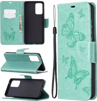 Productafbeelding van König Design hoesje, compatibel met Samsung Galaxy A72 5G, kunstleren telefoonhoesje - telefoonhoesje, groen