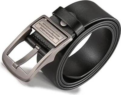 Image de INF Ceinture en cuirPolyuréthanepour homme avec boucle à ardillon - 120 cm Le noir
