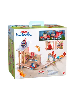 Produktbild von HABA Set Holz Murmeln Kullerbü und Erweiterungen Feuerwehrwache
