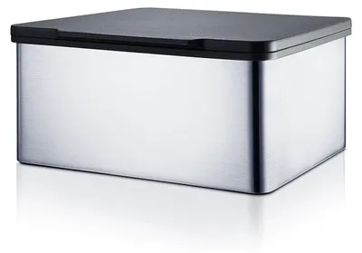 Tissuebox Menoto, Edelstahl matt, 14,9 x 13,2 x 7 cm