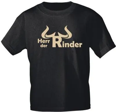Produktbild von T-Shirt mit Print - HERR DER RINDER - 12942 schwarz - Gr. S-XXL Größe - M