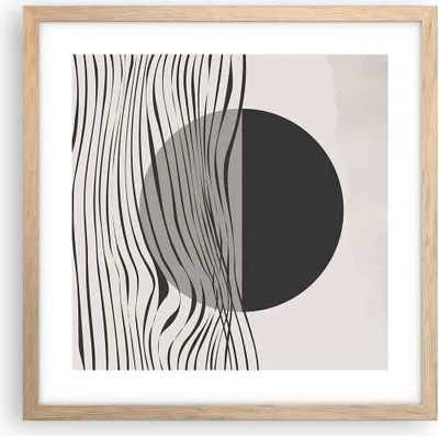 Produktbild von Gerahmtes Poster - Rahmen in heller Eiche - Figuren Formen Geometrie - 40x40 cm - Wand Bild - Wanddeko - Wandbilder - Kunstposter - Wandposter - Bilderrahmen - Bilder - Kunstdruck - P2NAC40x40-4964