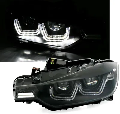 Für BMW F30 F31 ab 10/2011- Angel Eyes Scheinwerfer Schwarz LED LINKS + RECHTS in der Farbe Schwarz von AD TUNING GmbH & Co. KG