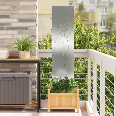 Produktbild von Schlichtes Garten Sichtschutz-Leinwand Silber 32 x 140 cm Verzinkter Stahl - Leinwandbilder DE6264889 1parcel