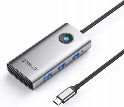 Productafbeelding van Orico PW11-6P USB-C Docking Station - 3x USB-A 3.0 + 1x USB-C 2.0 + 1x HDMI - Grijs