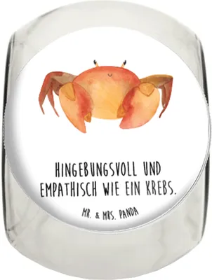 Produktbild von Mr. & Mrs. Panda Kaffeedose Sternzeichen Krebs XL 2000ml - Weiß - Geschenk, Meer, glasbehälter, Krabbe, keksglas, Lebensmittelbehälter, Meerestier, Krebse, schraubglas