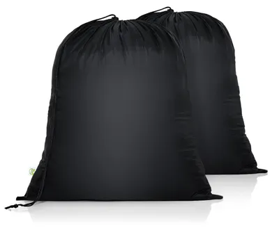 Productafbeelding van Draagbare waszak, 50x60 cm, geschikt voor kamperen en reizen, zwart