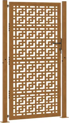 Image de vidaXL Portail de jardin 100x200 cm acier patiné design croisé