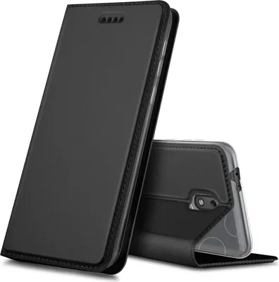 Produktbild von Conie Ultra Slim Klapp Tasche für Nokia 2.2 Kartenfach Hülle Rundumschutz in Anthrazit / Grau