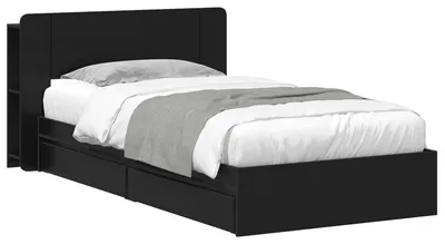 Zdjęcie produktu dla Rama łóżka z przechowywaniem z szufladą Czarny 75 x 190 cm