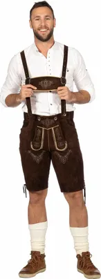Produktbild von Lederhose Deluxe Leder Kurz Dunkelbraun 46