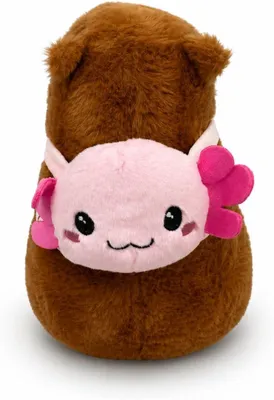 Produktbild von Capybara Kuscheltier 22 cm mit Schildkröten-Rucksack Braun Rosa Plüsch Capybara Weiches Stofftier Geschenk für Kinder
